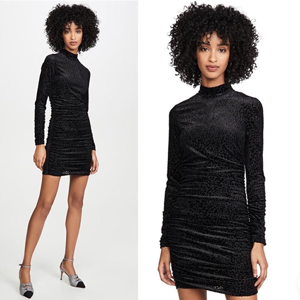 NWT LIKELY Leopard Burnout Wylie Mini Dress in Black 2